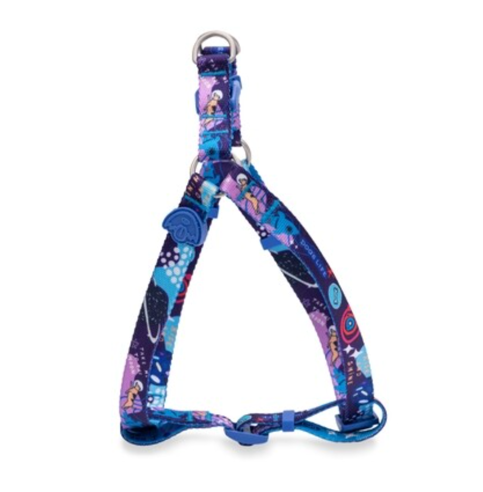 Dogs life designer pooch harness enjoy the universe blue XL