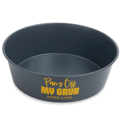 Dogs life stainless steel paws off bowl L