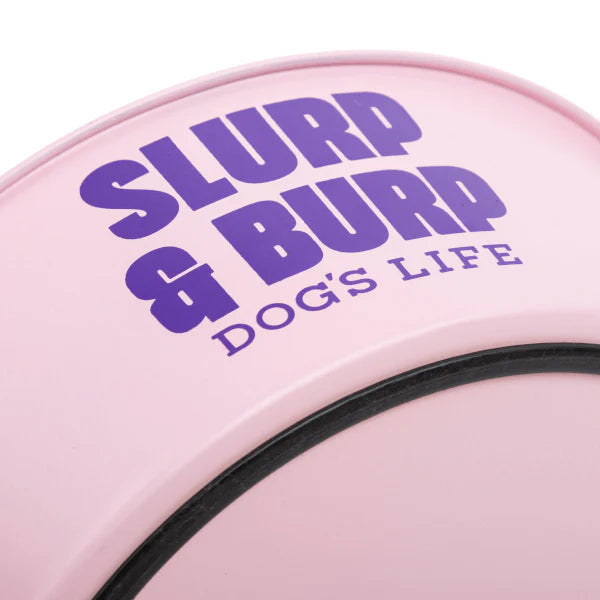 Dogs life stainless steel bowl slurp and burp pink L