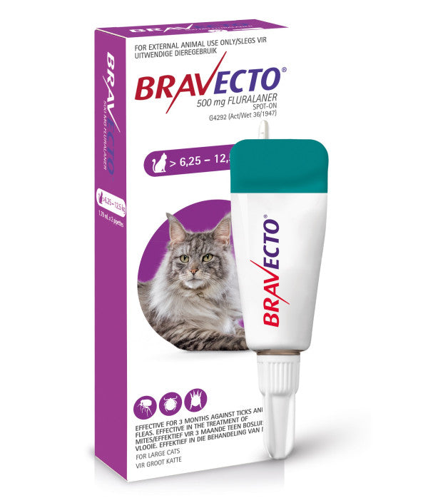 Bravecto Large Cat 6.25-12.5kg Spot On Tick & Flea