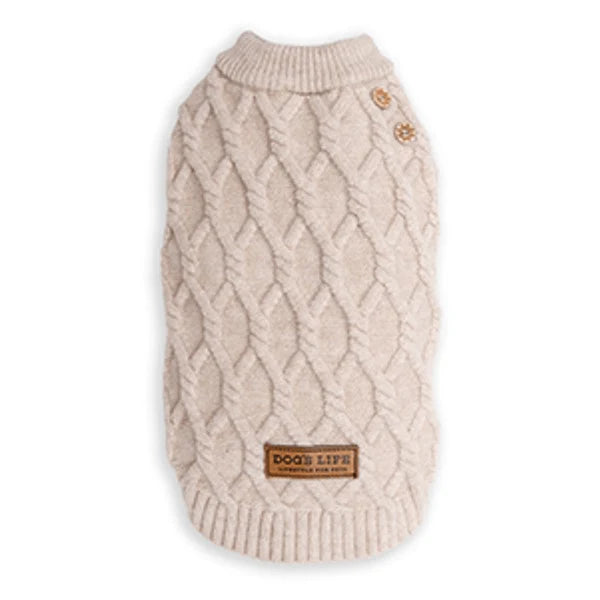 Dogs life cableknit sweater cream M