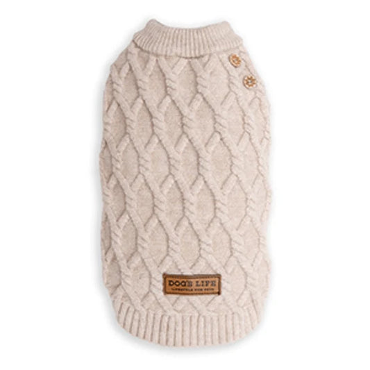 Dogs life cableknit sweater cream L