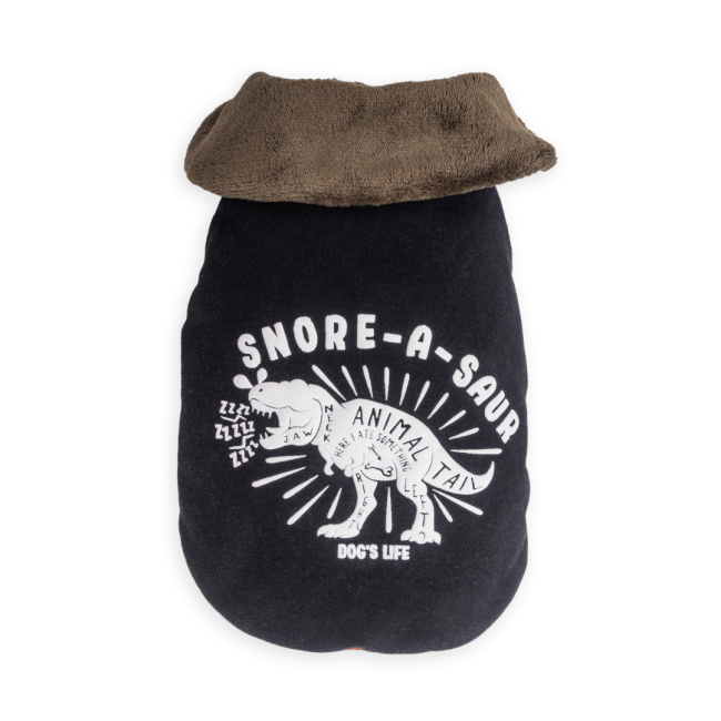 Dogs life snore- a - saur winter cape black 4XL
